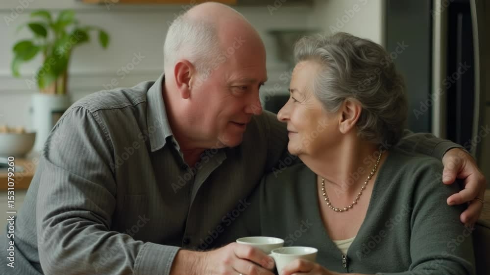 senior couple drinking tea senior couple drinking tea