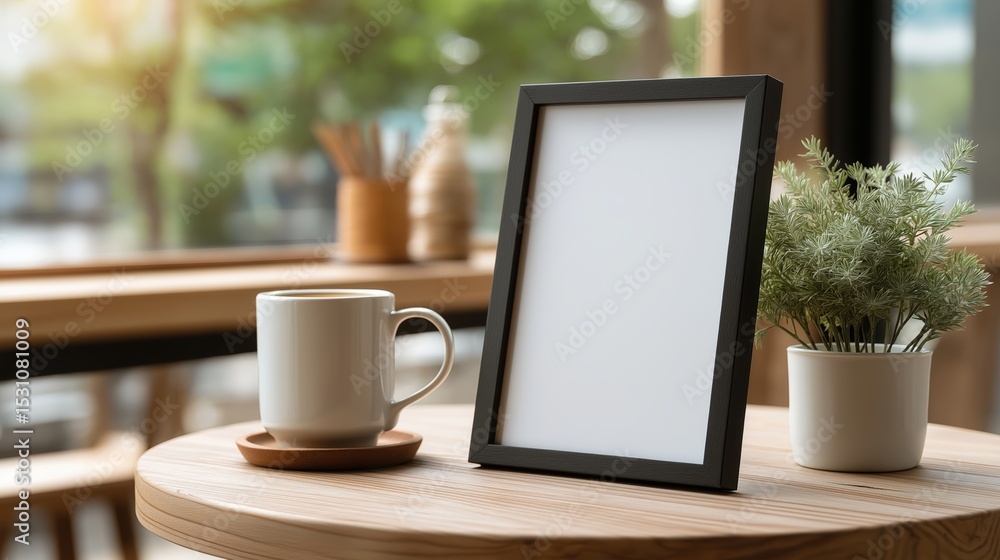 Fototapeta premium Charming Coffee Corner with Minimalist Decor