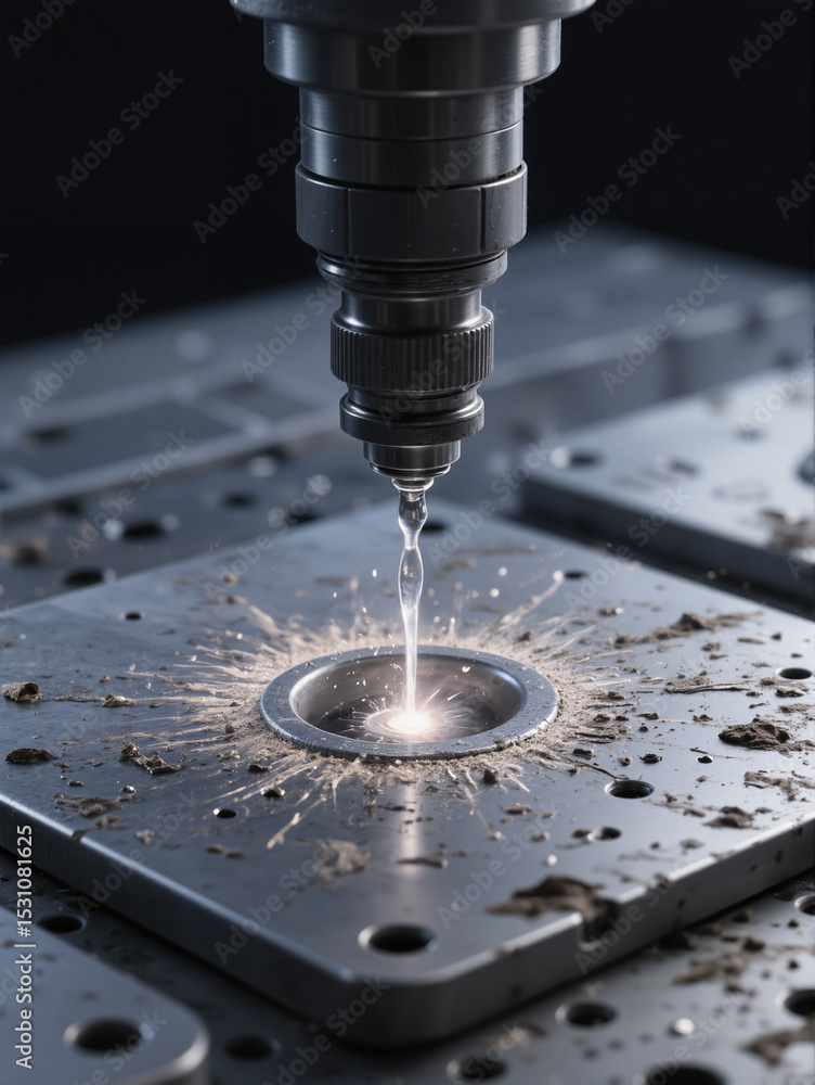 Drill on metal making hole in center Drill on metal making hole in center
