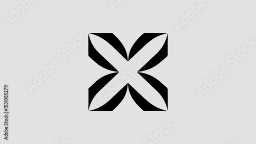 Vector logo design featuring a sleek and modern abstract geometric symbol