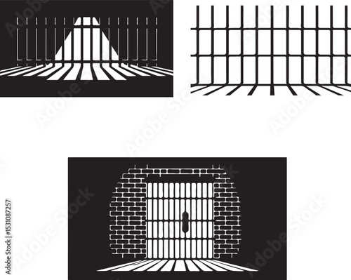 Jail Prisoner Silhouette vector 