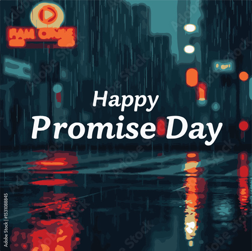 Promise day vector art. Romantic typography.
