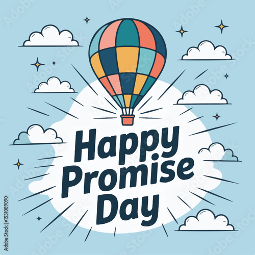 Promise day vector art. Romantic typography.
