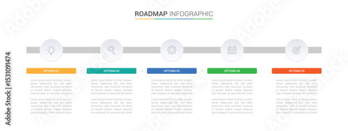 Four phase learning roadmap infographic business power point presentation vector design