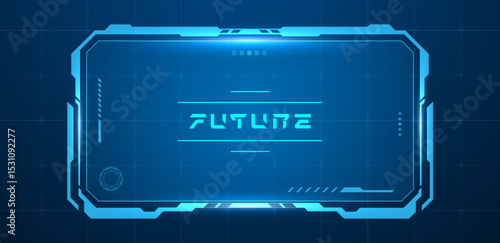 Technology box or border blue. Futuristic HUD style vector editable