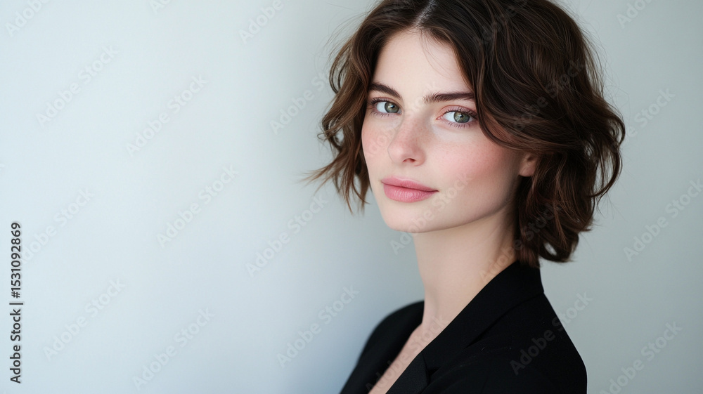 Beautiful female office worker on white background Beautiful female office worker on white background