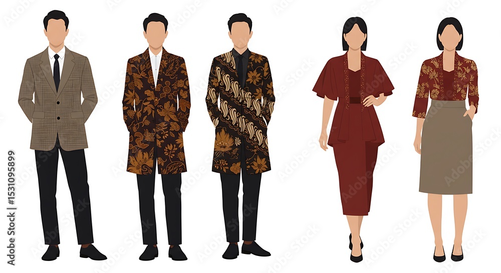 Fototapeta premium Business outfits illustrations