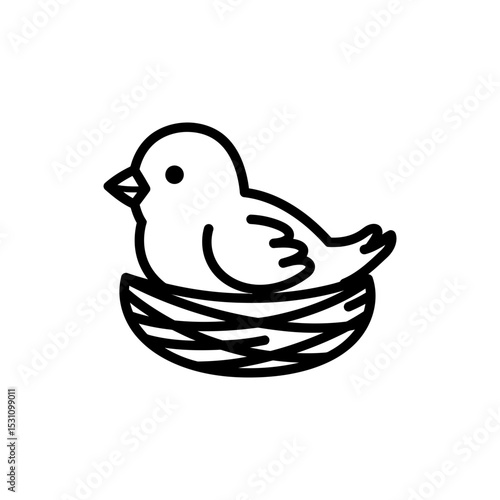 Nestling with Barely Visible Wings and Centered Body