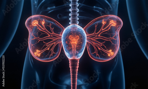 Medical scan of human respiratory system