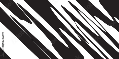 Abstract black and white background with spikes and zigzag line pattern. vector modern