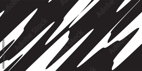 Abstract black and white background with spikes and zigzag line pattern