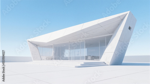 Modern architecture minimalist design Futuristic concept with clean lines and transparent walls