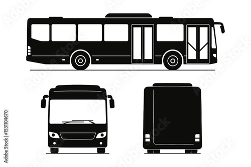 Detailed vector illustration of a city bus. Perfect for public transportation and urban designs.