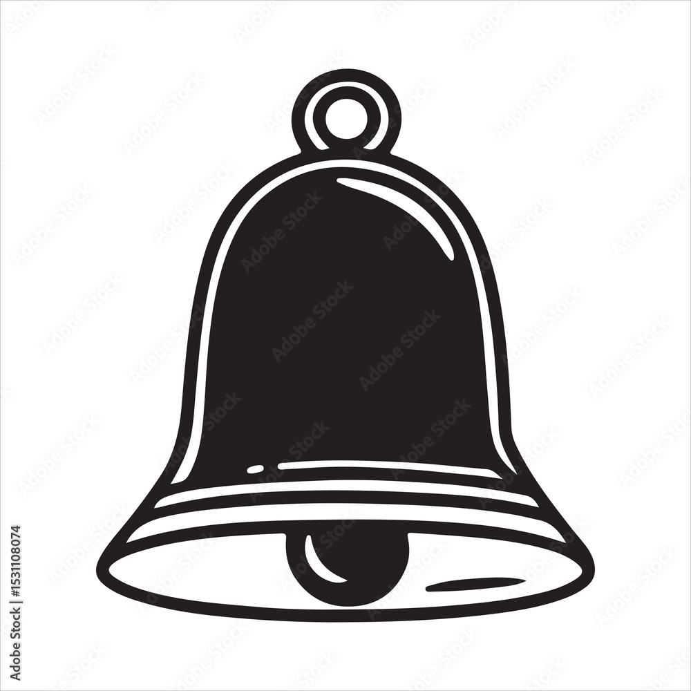 Naklejka premium Bell Icon – Notification and Alert Symbol for Web Interface and App UX Design