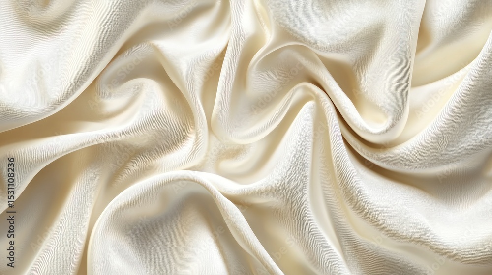 Obraz premium A crumpled piece of white fabric with a soft, flowing texture. The background is plain, emphasizing the fabric's natural sheen.