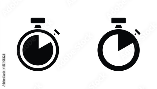 Stopwatch icon set. Symbol in Line Art Style for Design, Presentation, Website or Apps Elements. Sport equipage symbol illustration. Vector illustration Isolated on white background.