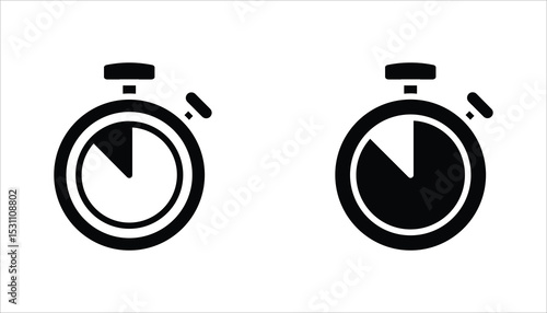 Stopwatch icon set. Vector illustration for Design, Presentation, Website or Apps Elements. Sport equipage symbol illustration. Isolated on white background.