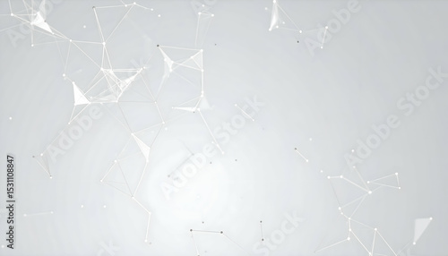Abstract White Geometric Network on Gray Background