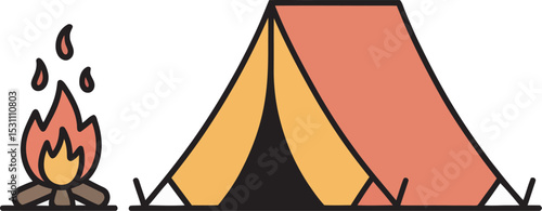 camping icons set