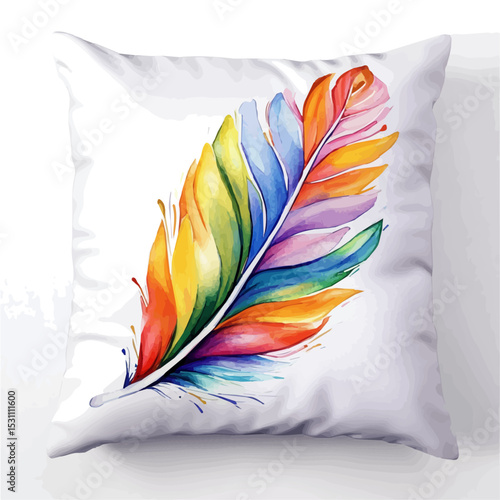 watercolor of Pillowcase, vector, isolated on a white background.
