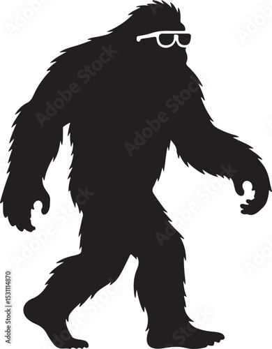 Funny Forest Monster Bigfoot In Sunglasses Vector