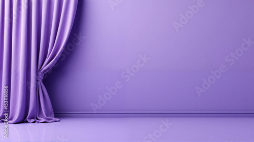 Purple curtains in purple room