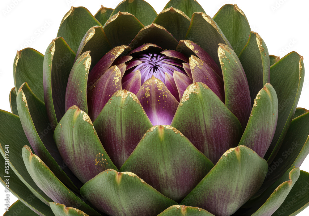 Isolated Artichoke Flower with Delicate Purple Hues Isolated Artichoke Flower with Delicate Purple Hues