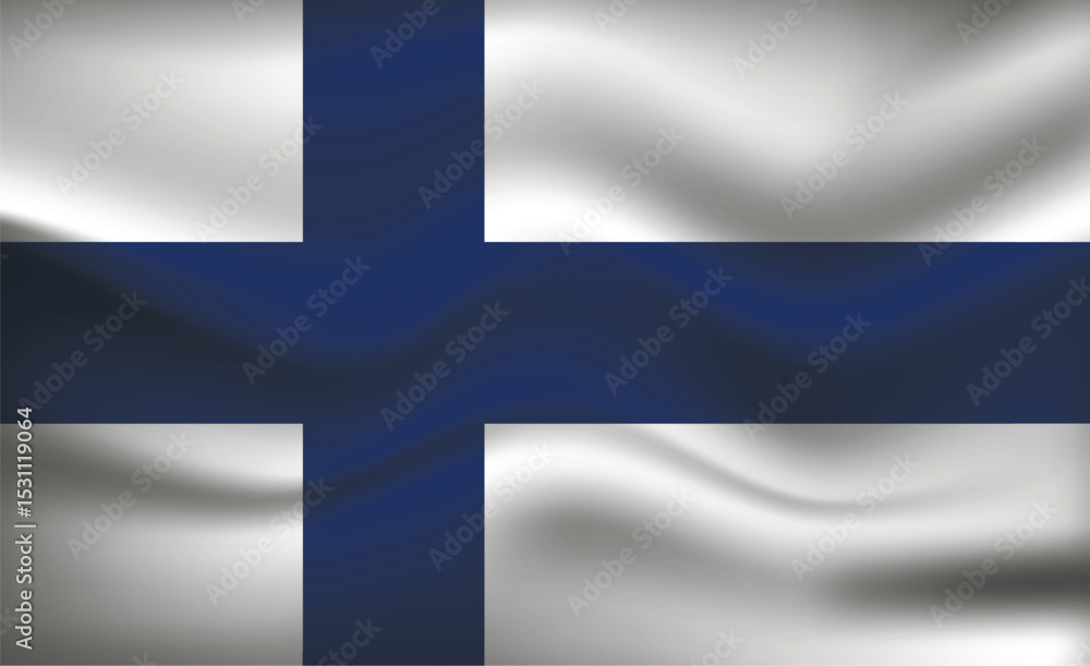 Obraz premium Flag of Finland. Finnish national symbol in official colors. Template icon. Abstract vector background.