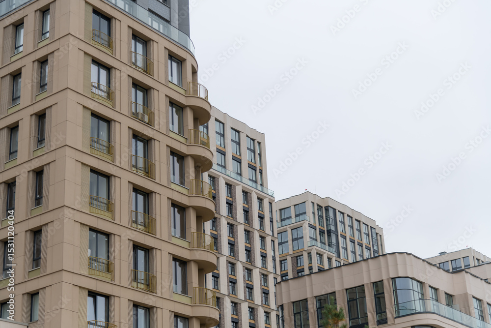 Modern residential buildings in a metropolitan area under overcast sky Modern residential buildings in a metropolitan area under overcast sky