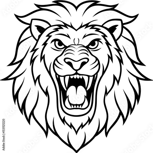 Roaring Lion Head icon vector