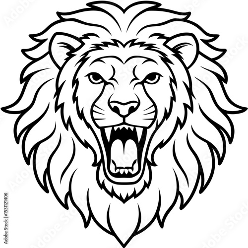 Wallpaper Mural Roaring Lion Head icon vector Torontodigital.ca