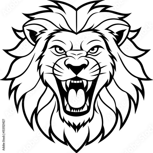 Wallpaper Mural Roaring Lion Head icon vector Torontodigital.ca