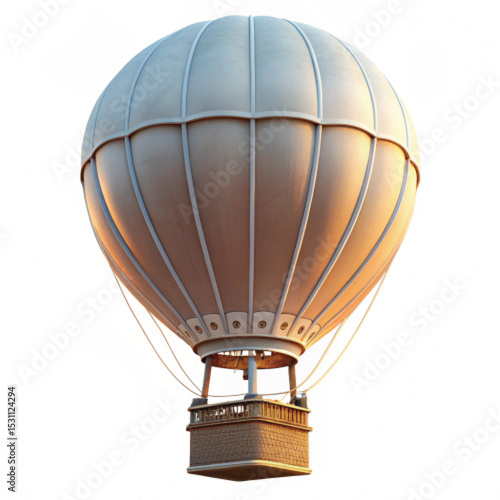 A hot Air balloon featuring smooth Texturing  and bright highlights image.