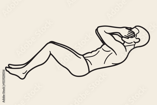 Line Art Simple Figure Doing Cores.