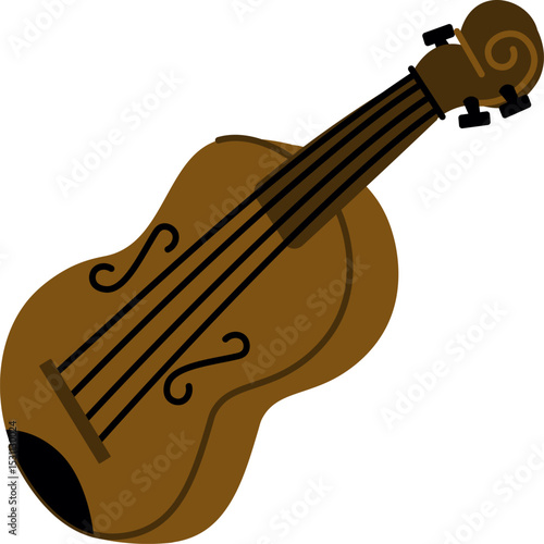 Cartoon Violin with Strings