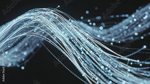 metallic glowing fiber flow, metallic glowing fiber line, metallic glowing fiber abstract