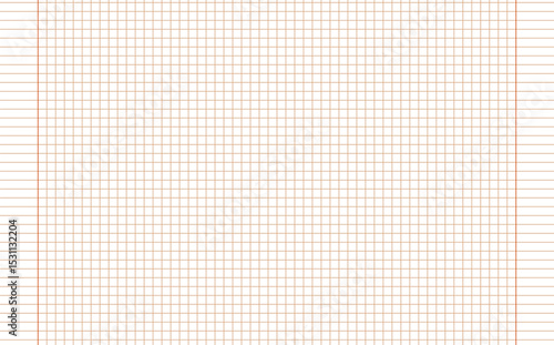 Graph paper. Printable squared grid paper with color horizontal lines. Geometric background for school, textures, notebook, diary. Realistic lined paper blank size reversal A5.