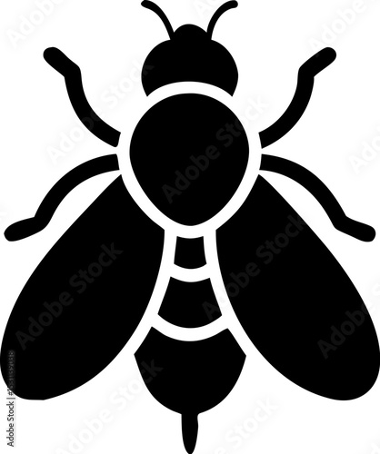 Black Fly Silhouette Vector Isolated on Transparent Background