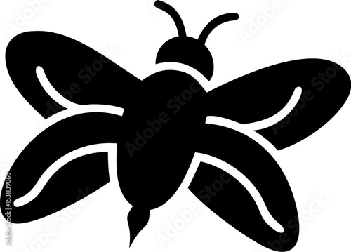 Black Fly Silhouette Vector Isolated on Transparent Background
