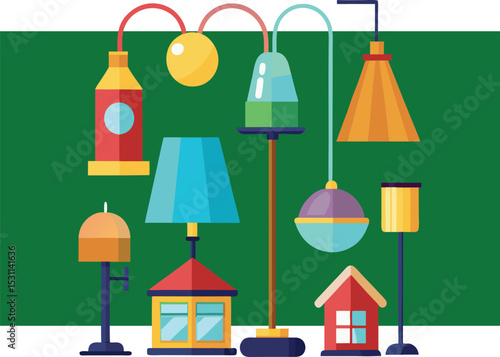 Collection of modern and stylish lamps and lighting fixtures