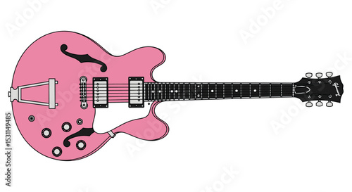 A Detailed Look at the Distinctive Features of a Semi-Hollow Body Electric Guitar