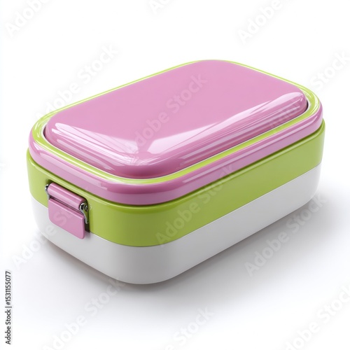 3D Illustration of School Lunch Box on White Background