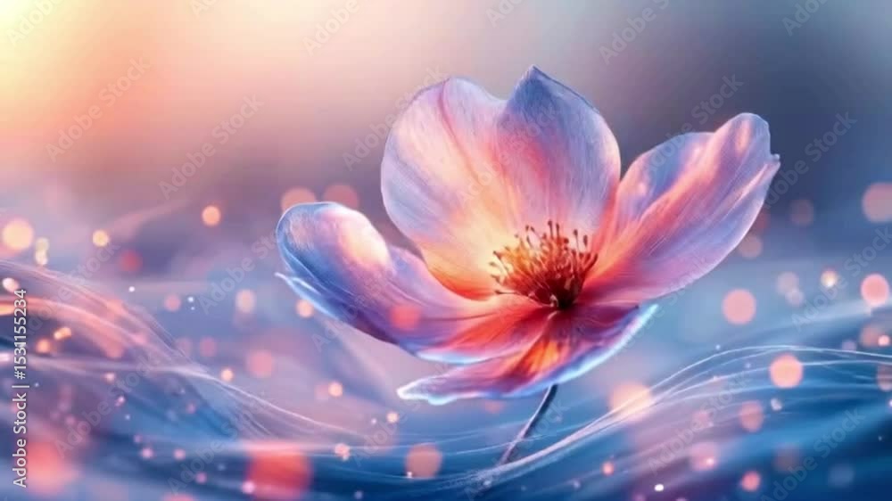 Closeup of a vibrant luminous flower Soft pastel colors Closeup of a vibrant luminous flower Soft pastel colors