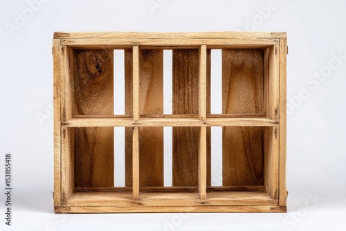 Wooden crate with compartments