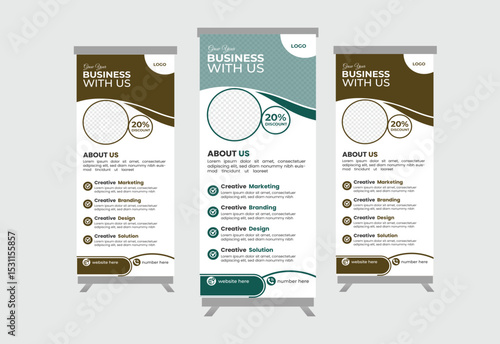 Vector modern business corporate rollup banner template design