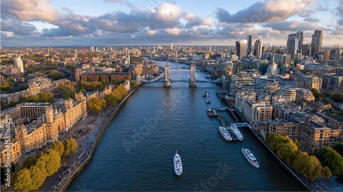 London cityscape featuring a majestic river view
