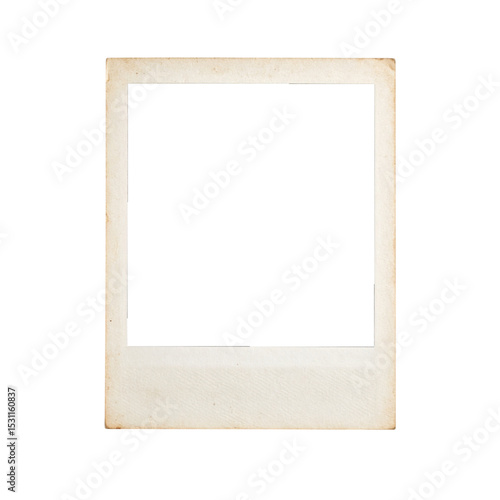 Empty polaroid photo frame isolated on a transparent background; PNG