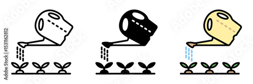 Manual Watering Can is a handheld container for manually watering plants, ideal for small gardens.