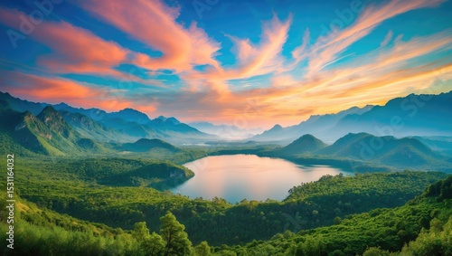 A stunning natural landscape featuring a vibrant sky.