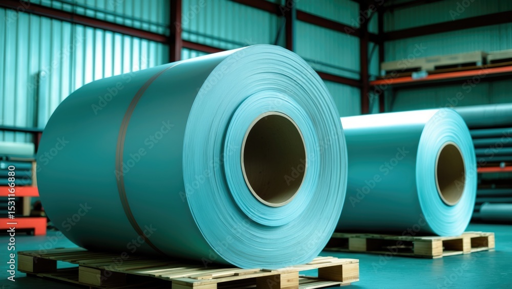 Cold rolled steel or silicon steel coils stored in the warehouse storage area. Cold rolled steel or silicon steel coils stored in the warehouse storage area.